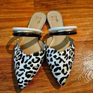 Mix No.6 animal print mule like shoe. Size 9.